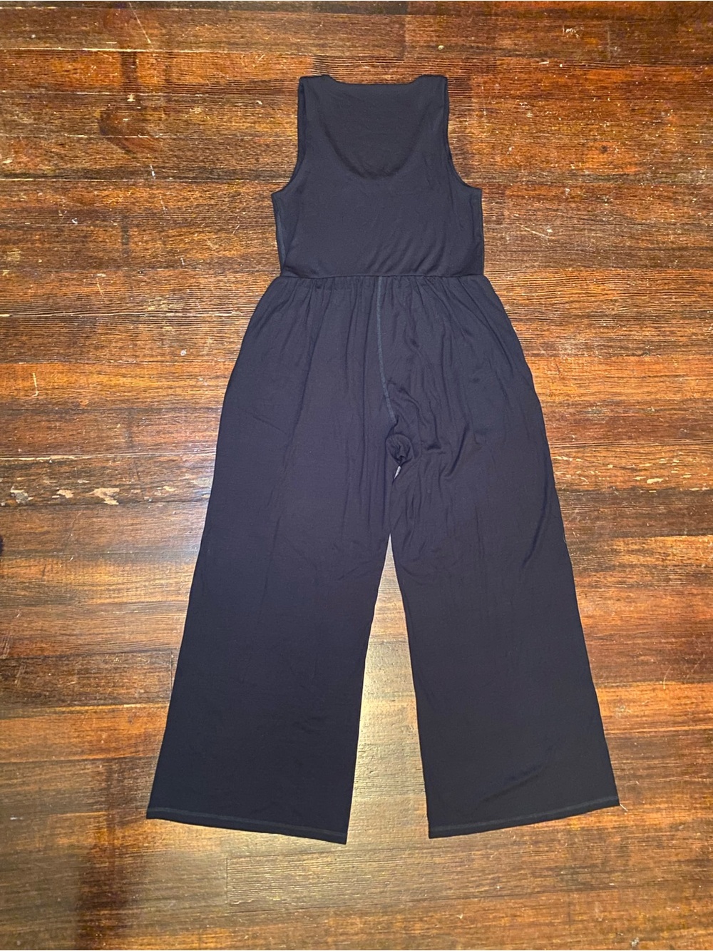 EUC IMBODHI Hana Jumpsuit Black Wide-Leg Ribbed Modal Natural Fiber - Picture 5 of 7